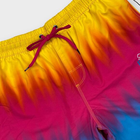 $60 Puma Swim Board Shorts Mens Medium Tie Dye 7" Colorful Lava Above Knee 2023 - Picture 4 of 14